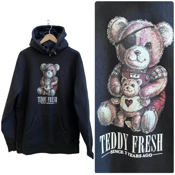 Teddy Fresh Black Don’t Ever Talk To Me Or My Son Again Fleece Hoodie Size Large - Picture 1 of 12